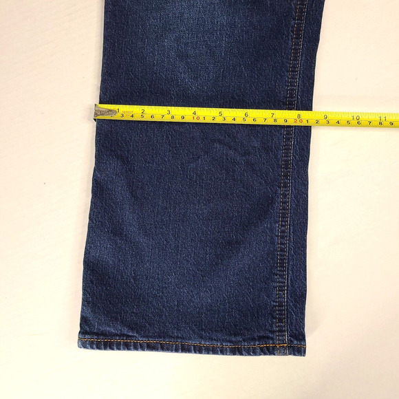 J Crew Jeans Wide Leg Size 31 Mid Rise Flare Crop Button Fly Dark Blue BJ825 - Picture 12 of 12